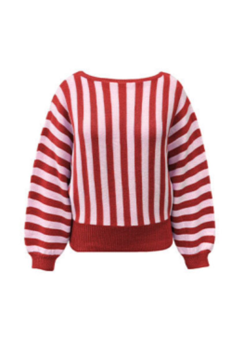 Women's Fall Cropped Color Block Striped Knit Sweater