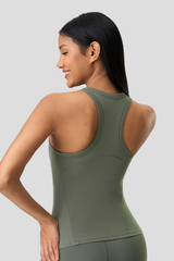 Women's Round Neck Racerback Fitted Tank Top