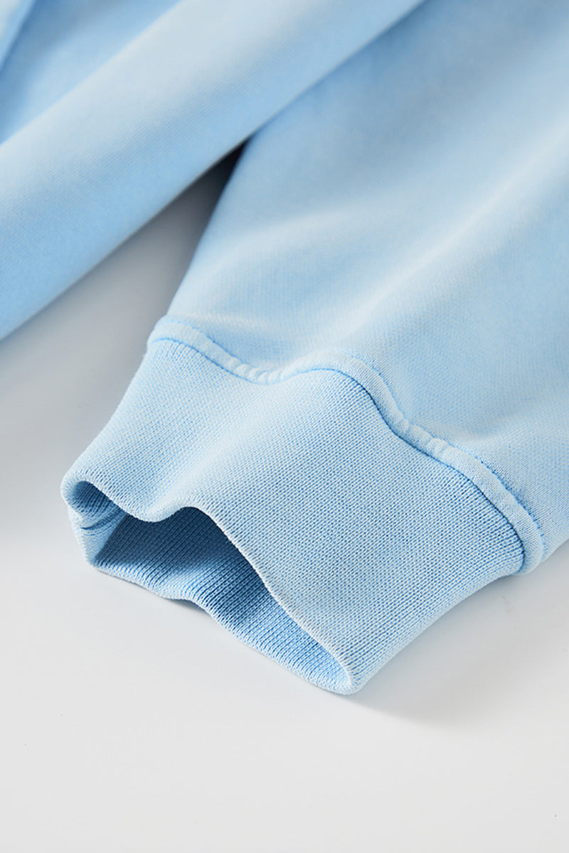 Heavyweight fleece hooded washed sweatshirt