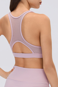 Women's Racerback Mesh Cutout High Support Sports Bra