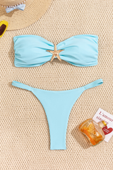 Women's Summer Starfish Bandeau Beach Bikini Set
