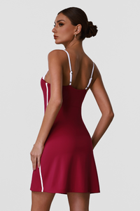Women's Colorblock Slim Strappy Anti-Exposure Dress