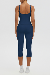 Women's Athletic Tank Top & High Waist Capri Leggings Set