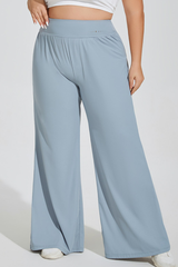 Plus Size Women's High Waisted Wide Leg Pants