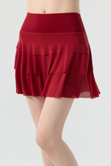 Women's  Multi-Color Lightweight A-Line Tiered Sports Skort