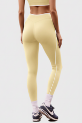 Women's Nude Mid-Waist Color Sports Leggings