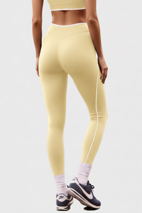 Women's Nude Mid-Waist Color Sports Leggings