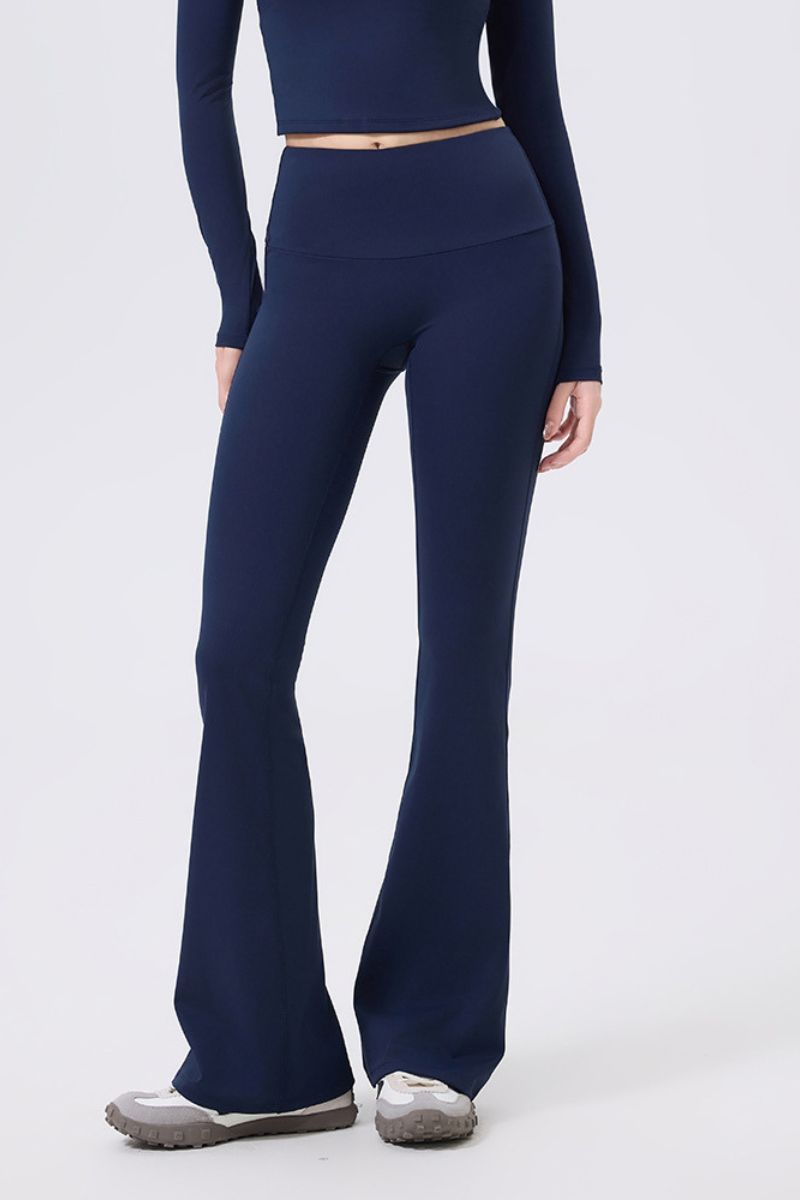 Low-rise wide-hem yoga flared pants