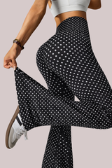 Women's Athletic High Rise Polka Dot Yoga Flare Pant