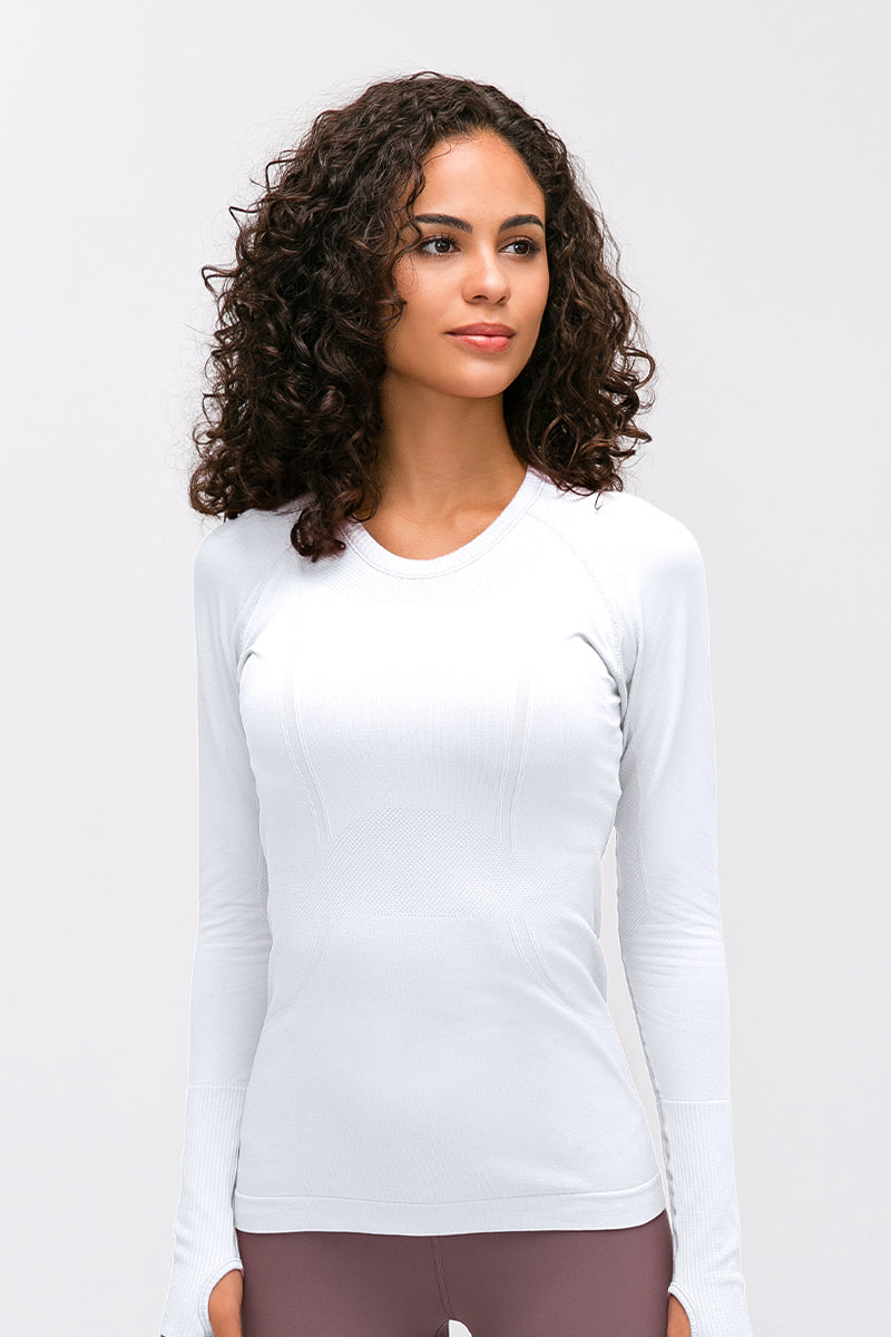 Women'S Yoga Long Sleeved With Thumbhole