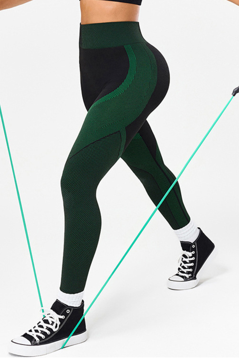 Women's Seamless High Waist Color Block Yoga Leggings
