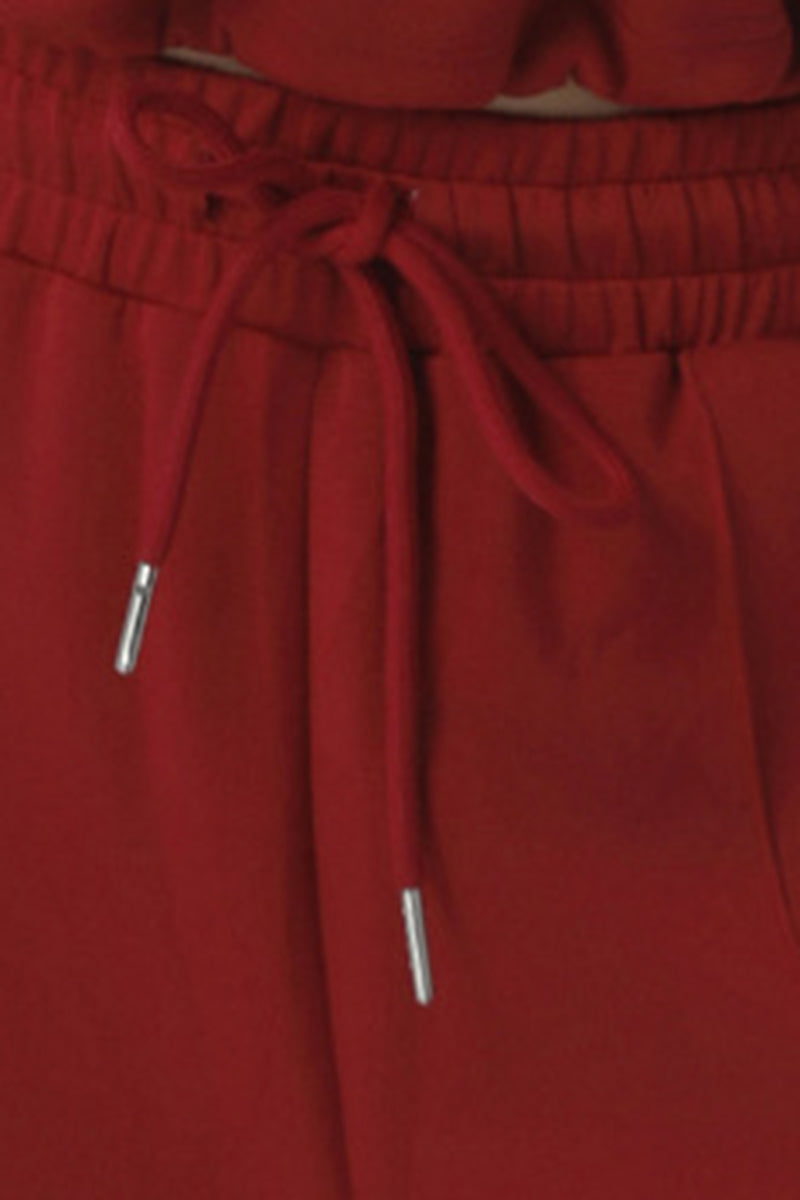 Women Casual Sporty Set: Half Zip Pullover + Wide Leg Pants