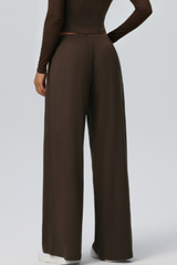 Women's Drawstring High Waist Drape Wide Leg Casual Pants