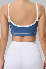 Women's high stretch U-neck sports bra.