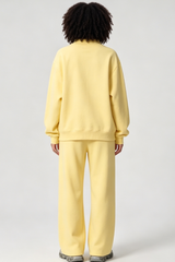 Unisex Fall Fleece Mock Neck Sweatshirt and Sweatpants Sets