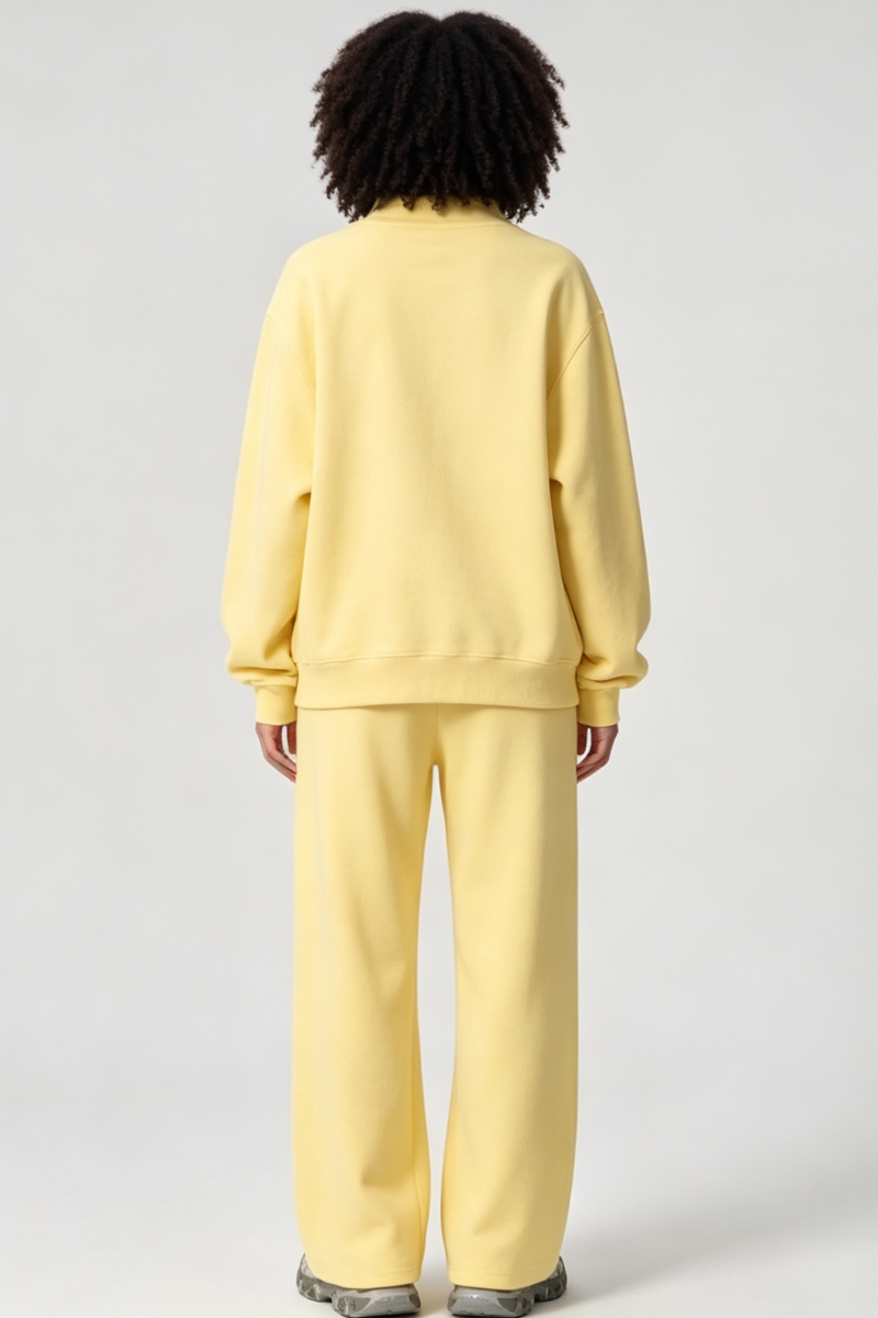 Unisex Fall Fleece Mock Neck Sweatshirt and Sweatpants Sets