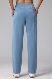 Women's Modal Air Layer Solid Sports Straight-Leg Pants