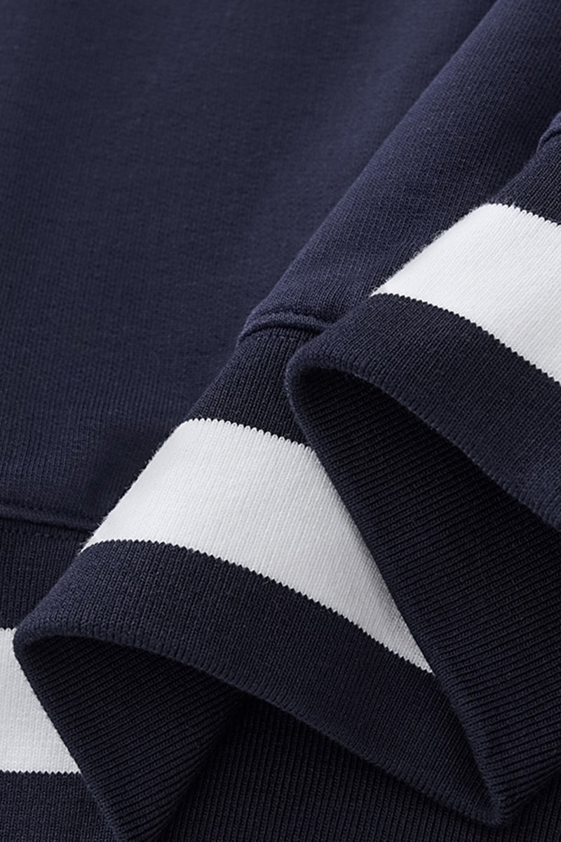 Unisex V-Neck Contrast Trim Cotton Sweatshirt