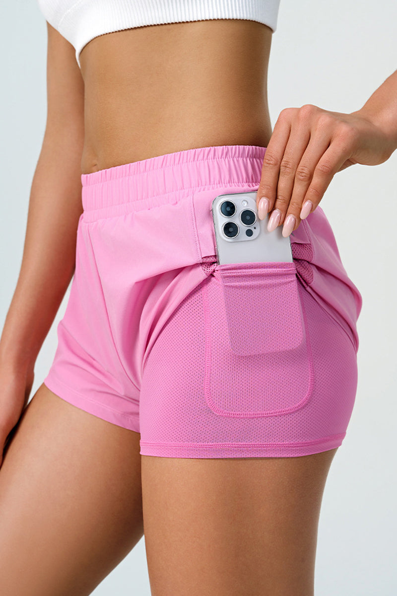 Women'S Mesh Spliced Athletic Shorts