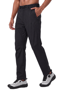 Men's Lightweight Buckle Belt and Zip Pocket Sports Pants