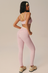 Women's Polka Dot Bra & High Waist Leggings Sport Yoga Sets