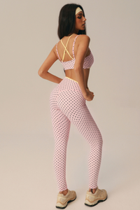 Women's Polka Dot Bra & High Waist Leggings Sport Yoga Sets