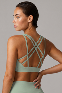 Women’s Athletic Crisscross Back U-neck Solid Bra