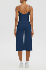 Women's Tank Top & Wide Leg Yoga Cropped Pants Set