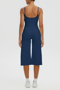 Women's Tank Top & Wide Leg Yoga Cropped Pants Set