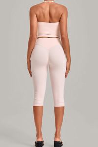 Women’s Halter Tank & Capri Leggings 2-Piece Yoga Set