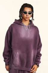 Men's Athletic Vintage distressed Gradient  Color Hoodie