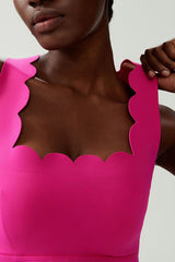 Women Wave-Trim Back-Cross Tennis Dress