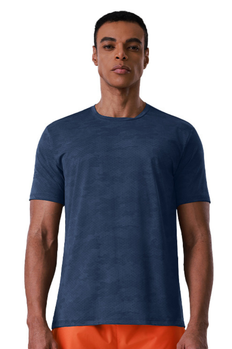 Men's Breathable Crew Neck Print Outdoor Athletic T-shirt
