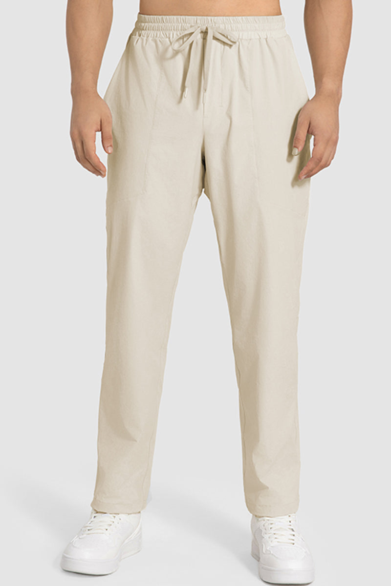 Men Loose Lightweight Quick-Dry Straight Leg Breathable High-Elastic Sports Pants