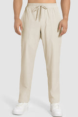 Men Loose Lightweight Quick-Dry Straight Leg Breathable High-Elastic Sports Pants
