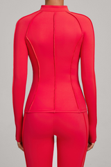 Collared, zippered long-sleeve outer jacket