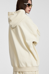 Faux two-piece with zipper hoodie