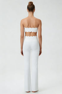Women's 2-Piece Sets:Scalloped Edge Bra & Flare Leggings