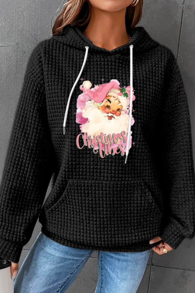 Women Christmas Waffle Knit Hoodie