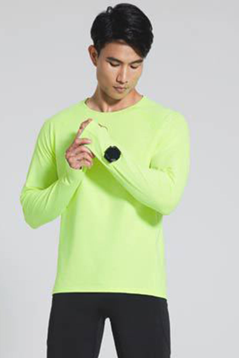 Men Round-Neck Quick-Dry Training Long Sleeve Top