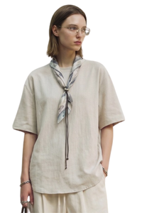 Women's Summer Curved Hem Solid Skin-Friendly T-Shirt