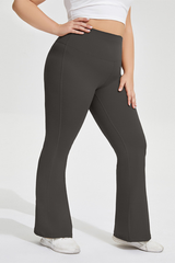 Plus Size Women's Fleece Lined Butt Lifting Yoga Flare Pants