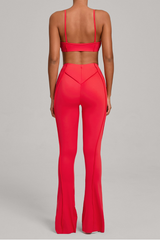 Women's Patchwork Set:Bra And Flare Pants