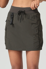 Women's High Waist Drawstring Pocket Cargo Hiking Skirt