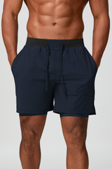 Men's Quick-Drying Double-Layer Casual Fitness Sports Shorts