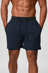 Men's Quick-Drying Double-Layer Casual Fitness Sports Shorts
