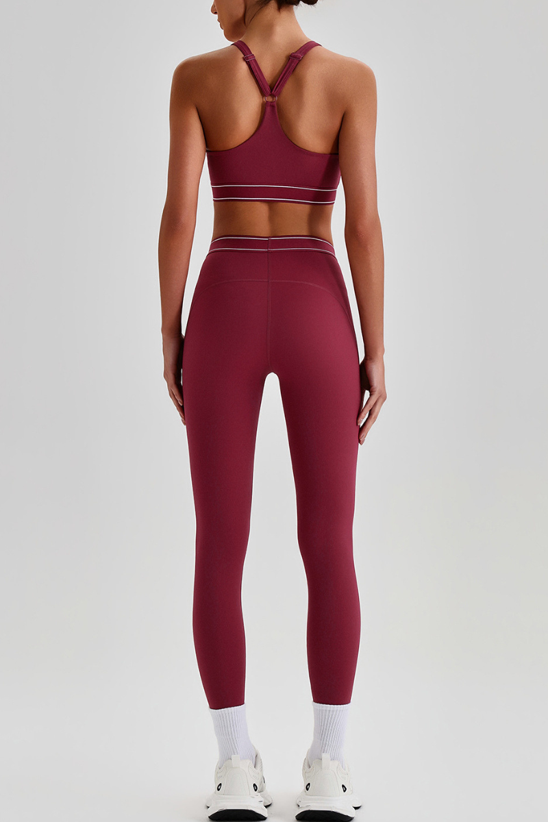 Women's Bare Feel Y-Back Bra & High Rise Yoga Leggings Set