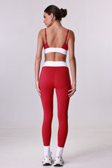 Women's Yoga Color-Block Sets:Bra And Cross V-Waist Leggings