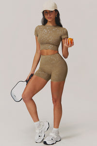 Women Gold Foil Fabric Causal Sports T-Shirts
