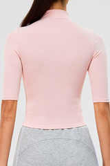 Women's High-Neck Mid-Sleeve Quick-Dry Slim-Fit Yoga Top